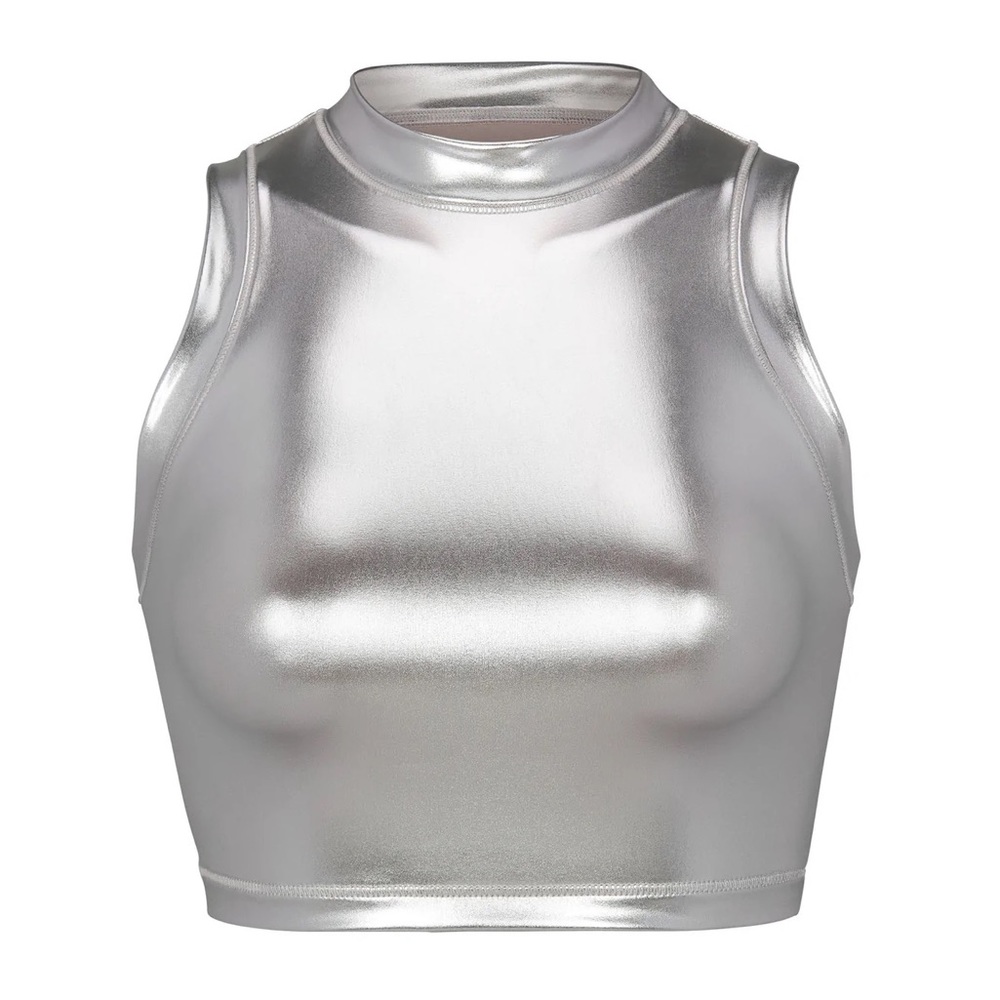 SKIMS Metallic Swim Tank - Picture 3 of 7